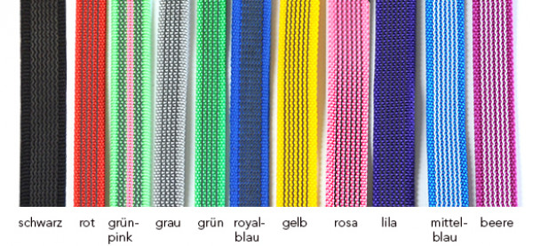 Gummierte Nylonleine Hunde mehrfach verstellbar Farben